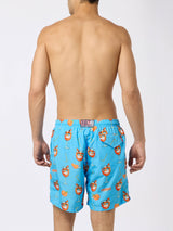 Man lightweight fabric swim-shorts Lighting with Cryptopuppets print | CRYPTOPUPPETS SPECIAL EDITION