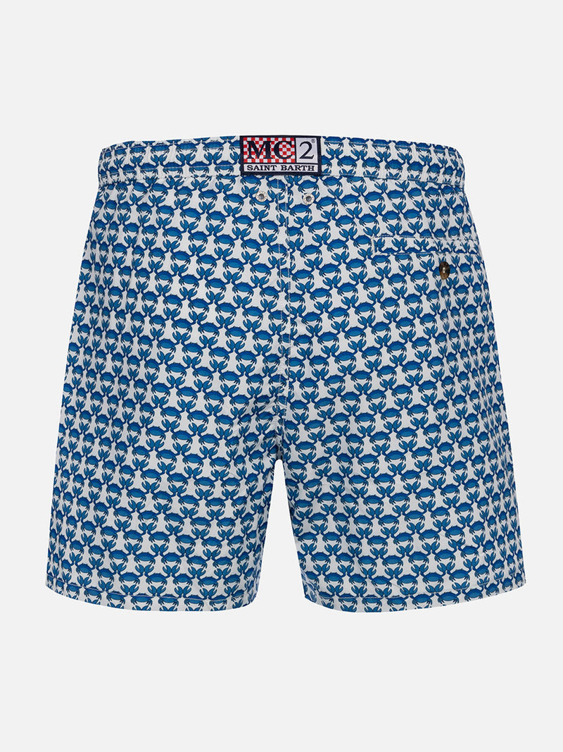 Man lightweight fabric swim-shorts Lighting Micro Fantasy with crab print