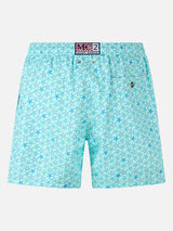 Man lightweight fabric swim-shorts Lighting Micro Fantasy with starfishes print