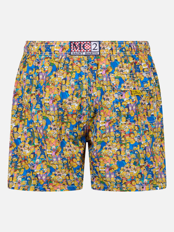 Man lightweight fabric swim-shorts Lighting Micro Fantasy with The Simpsons family print | THE SIMPSONS SPECIAL EDITION