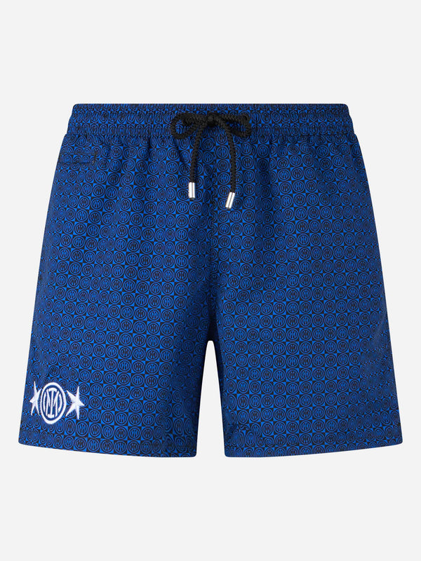 Man lightweight fabric swim-shorts Lighting Micro Fantasy with Inter print | INTER SPECIAL EDITION