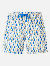 Man lightweight fabric swim shorts with Blanc 1664 print | BLANC 1664 SPECIAL EDITION