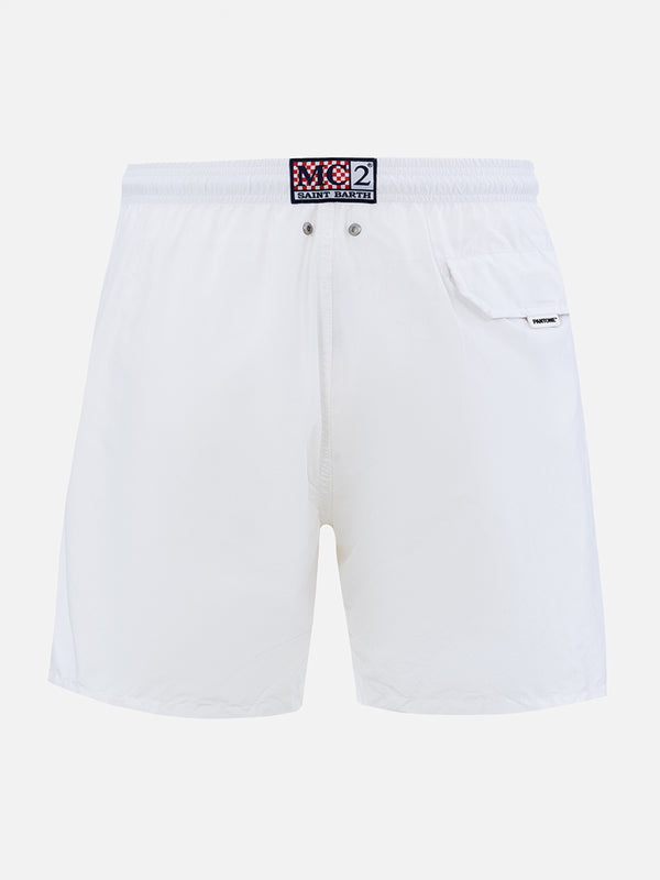 Man lightweight fabric white swim-shorts Lighting Pantone | PANTONE SPECIAL EDITION