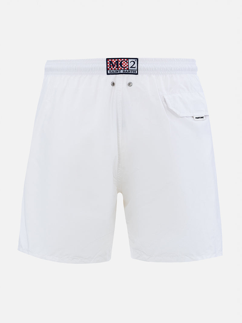 Man lightweight fabric white swim-shorts Lighting Pantone | PANTONE SPECIAL EDITION