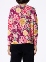 Woman blend cashmere sweater Louise with flower print