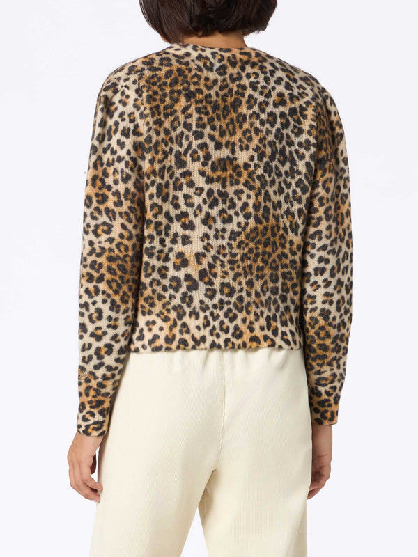 Cardigan da donna Lyza leopardo sabbia