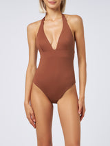 Woman brown one-piece Marylin swimsuit