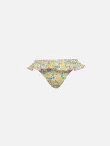 Slip da bagno da bambina con volant Melly con stampa Betsy | REALIZZATO CON TESSUTO LIBERTY