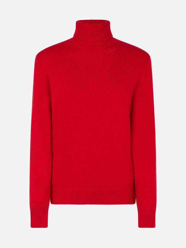 Woman red Moody fine-ribbed sweater