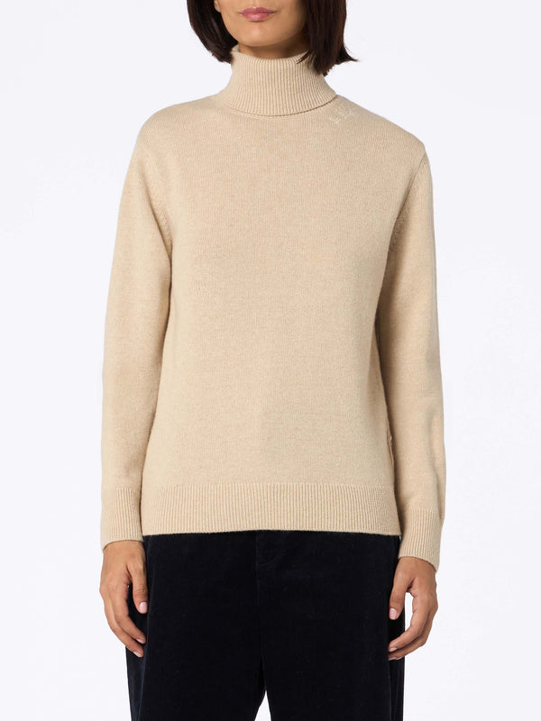 Maglione da donna beige Moody a costine sottili