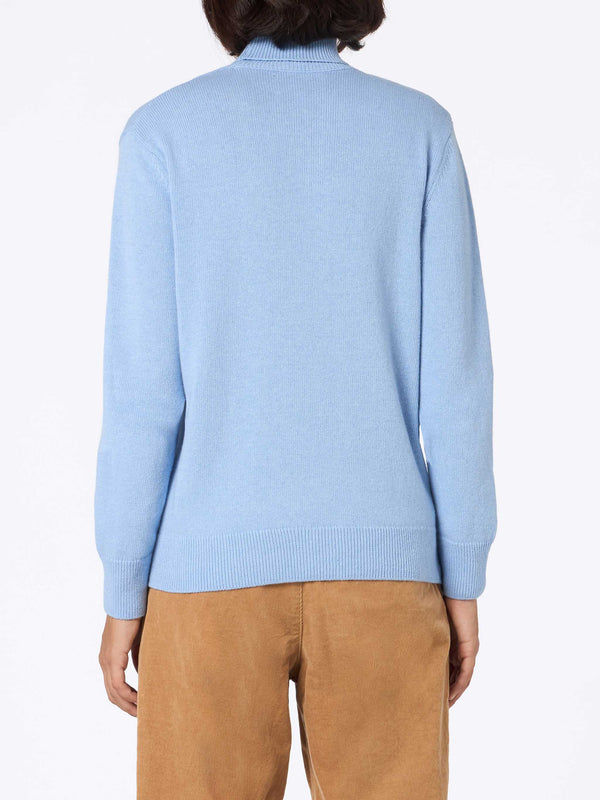 Woman light blue Moody fine-ribbed sweater