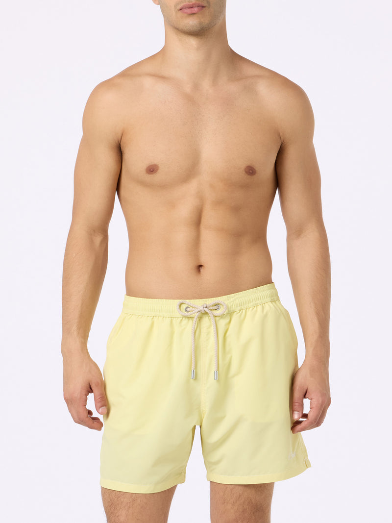 Man pale yellow mid-length swim shorts Patmos