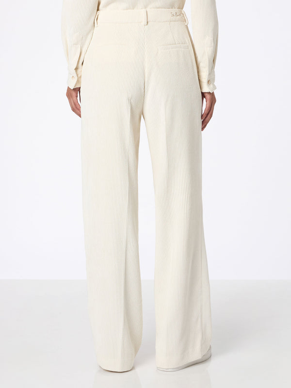 Woman beige corduroy pants Rebella