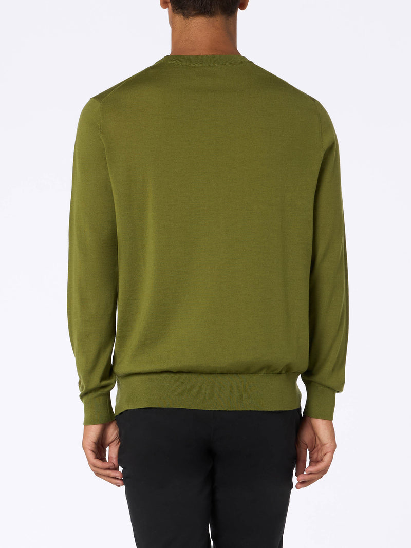 Man Regent pistacchio merino wool sweater