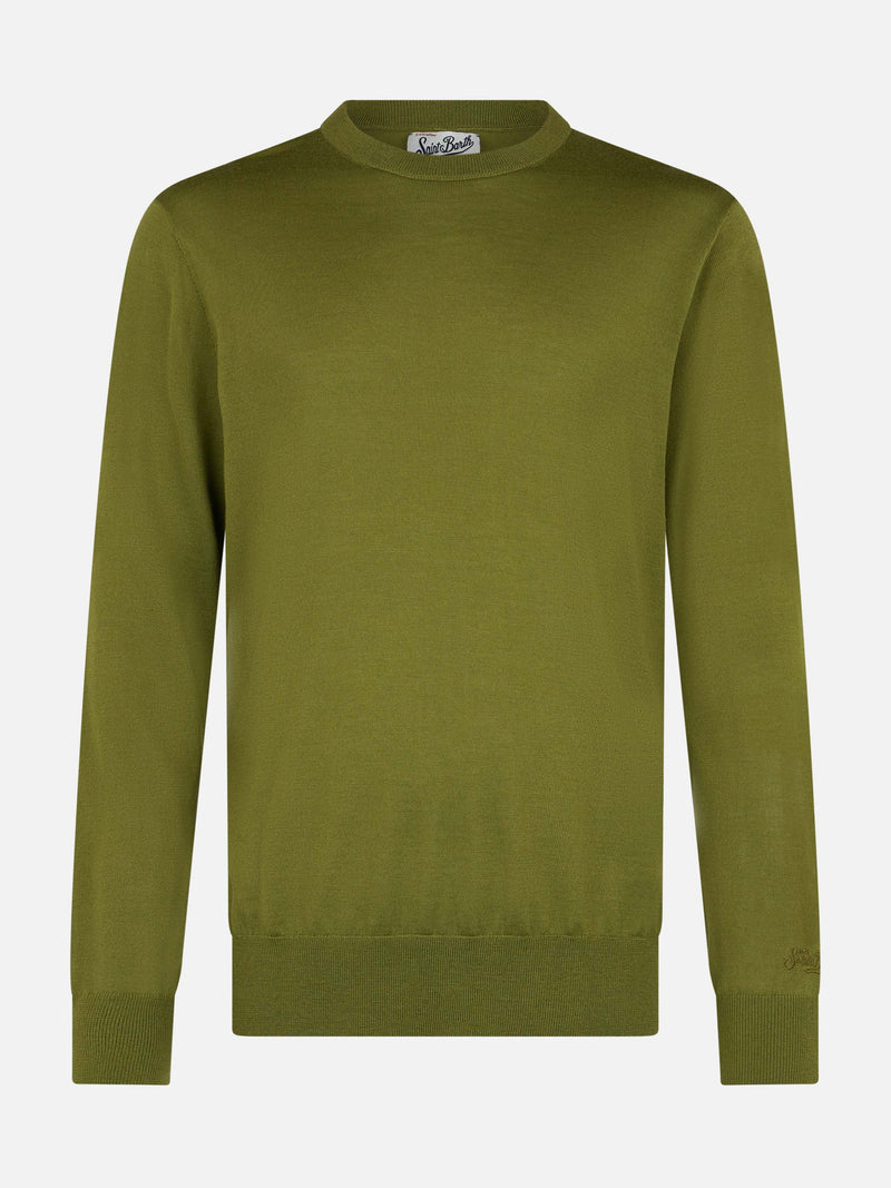 Man Regent pistacchio merino wool sweater