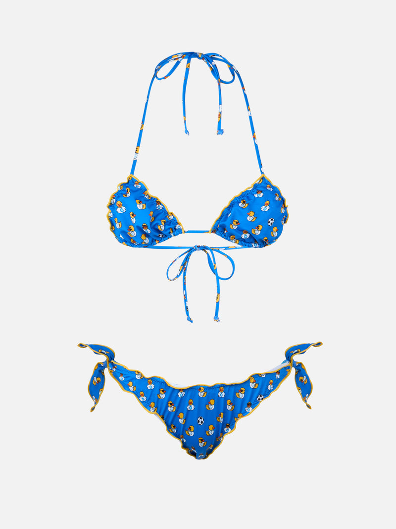 Klassischer Triangel-Bikini Sarius mit Ducky Napoli-Print für Damen | SSC NAPOLI SPECIAL EDITION