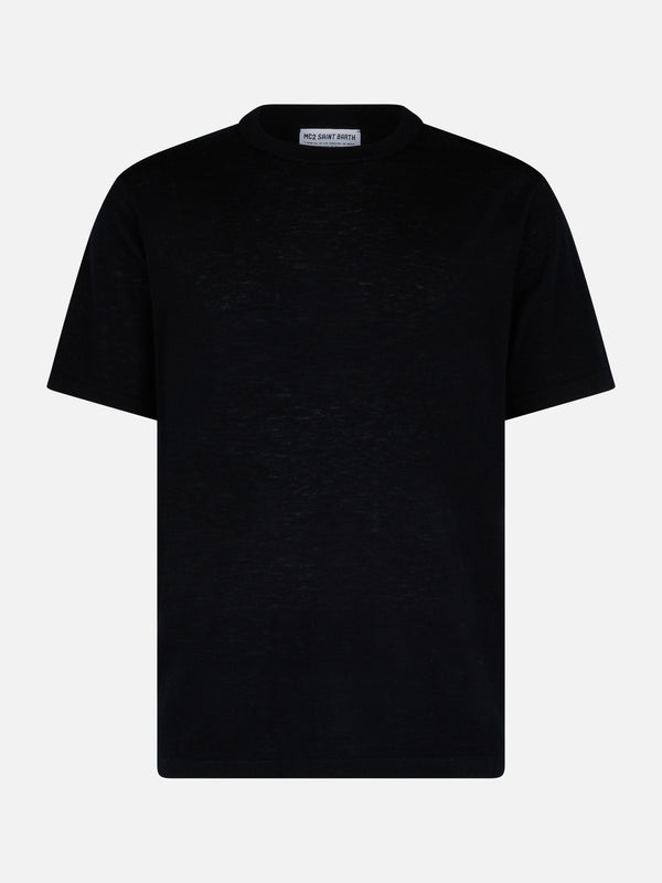 Man blanded cashmere black t-shirt Scott