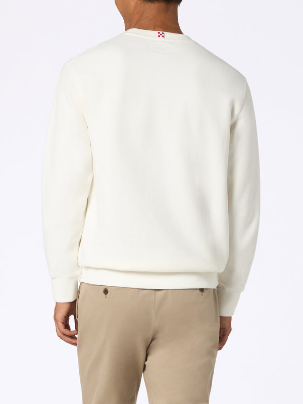 Man white sweatshirt Soho St Barth sport