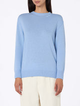 Woman blended cashmere light blue sweater Sorbonne