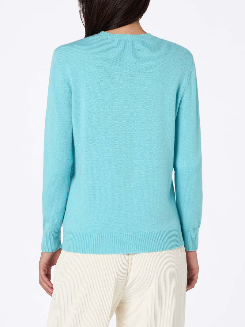 Womanblended cashmere water green sweater Sorbonne