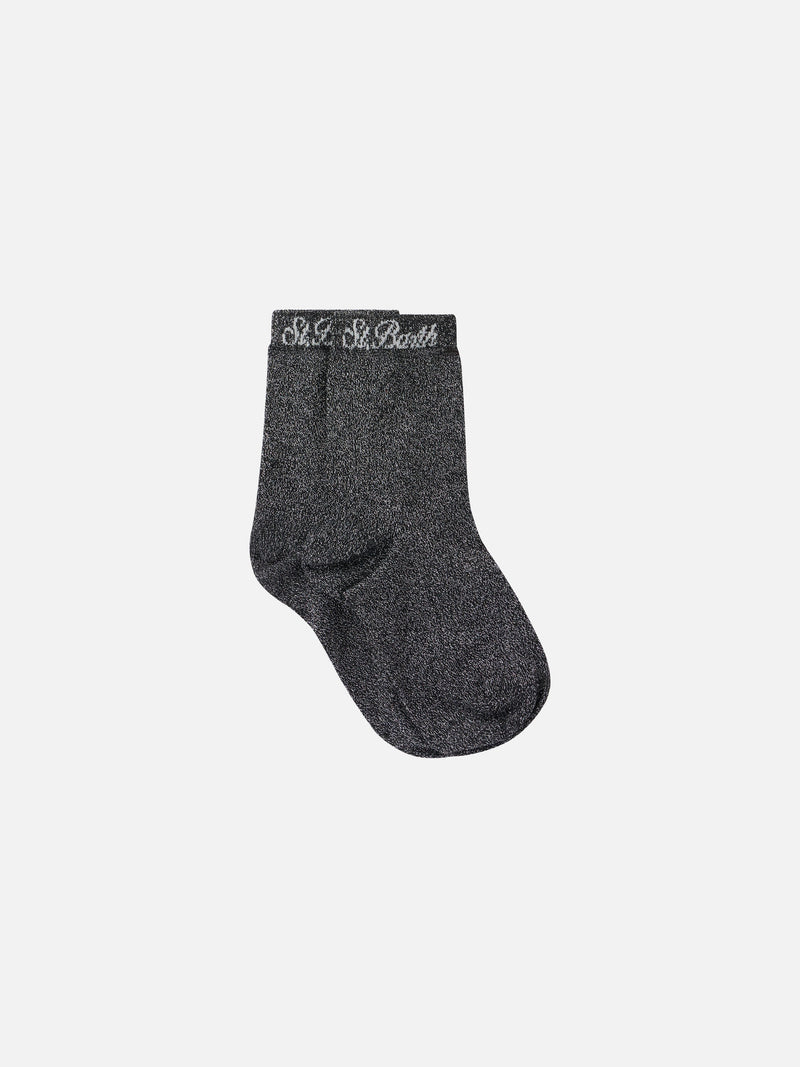 Woman black lurex socks