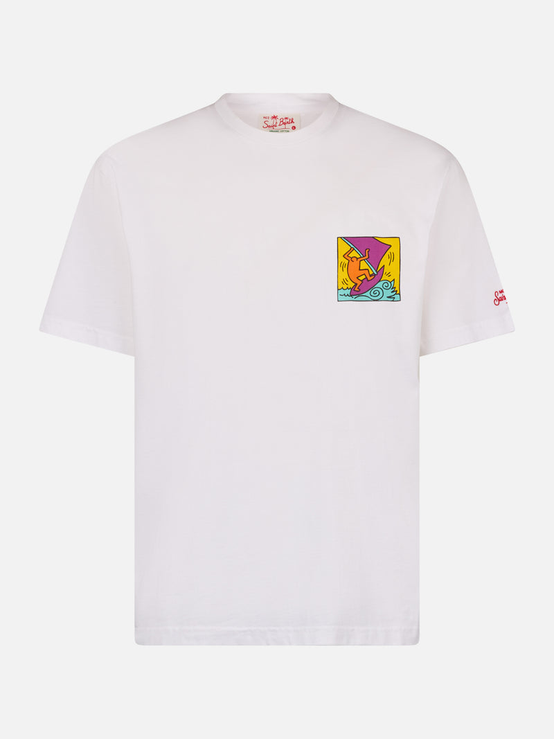 Man cotton t-shirt with Keith Haring design front and back print | KEITH HARING SPECIAL EDITION