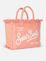 Peach cotton canvas Vanity tote bag