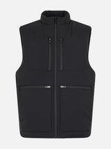 Man black stretch fabric padded vest Vonn