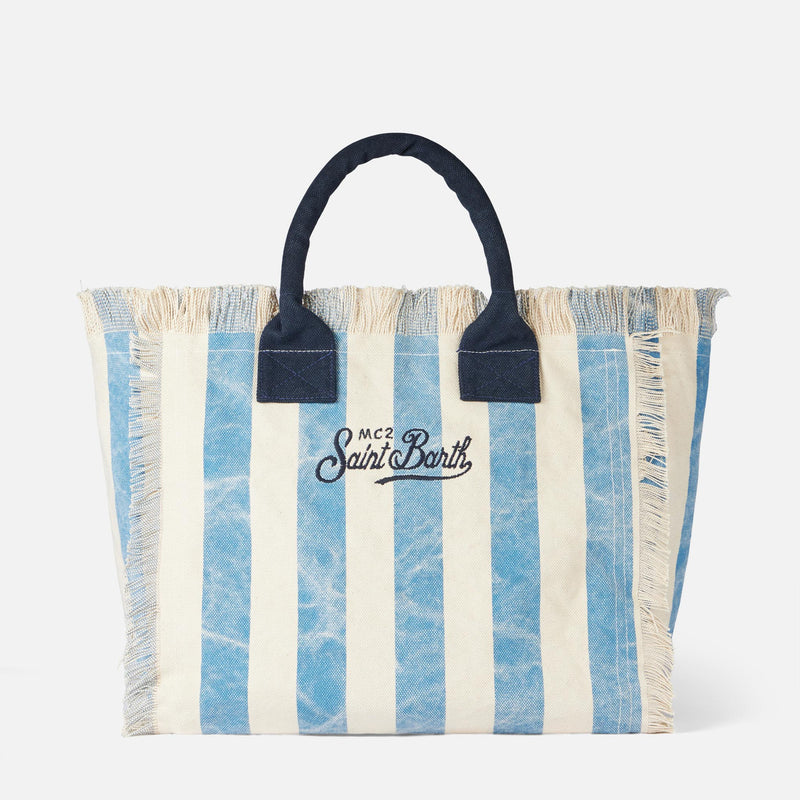 Terry cotton shopping bag - Antiparos Blue