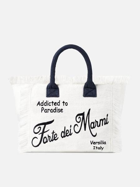 Vanity terry shoulder bag with Forte dei Marmi embroidery