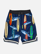 Surfboard print boy swim shorts