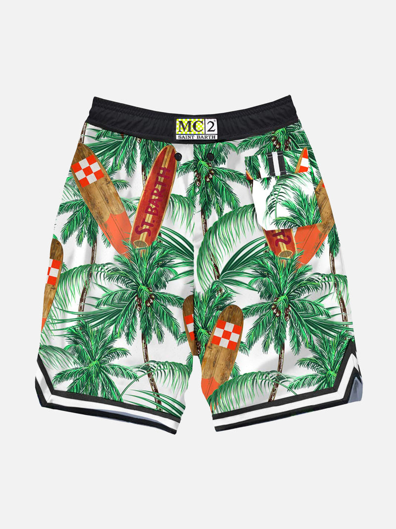 Jungen-Badeshorts mit Surfbrett-Print