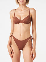 MC2 Saint Barth Woman Brown Crinkle Underwired Bralette Swimsuit