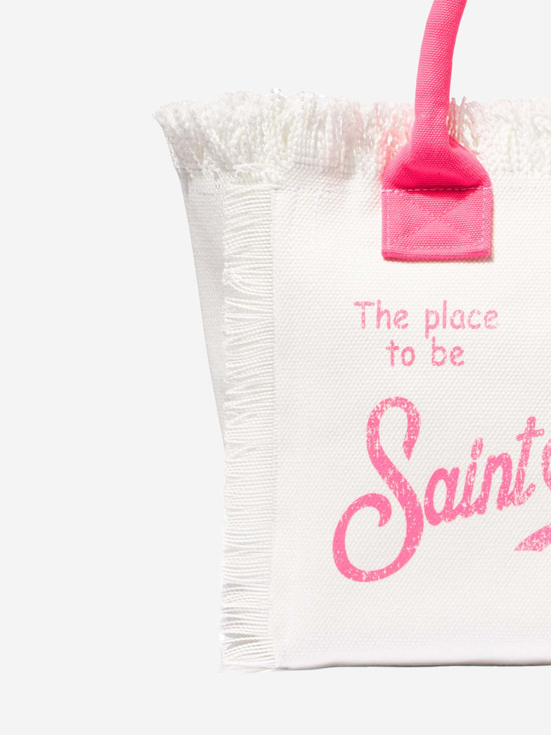 MC2 SAINT BARTH: Colette shopping bag in striped canvas - Pink