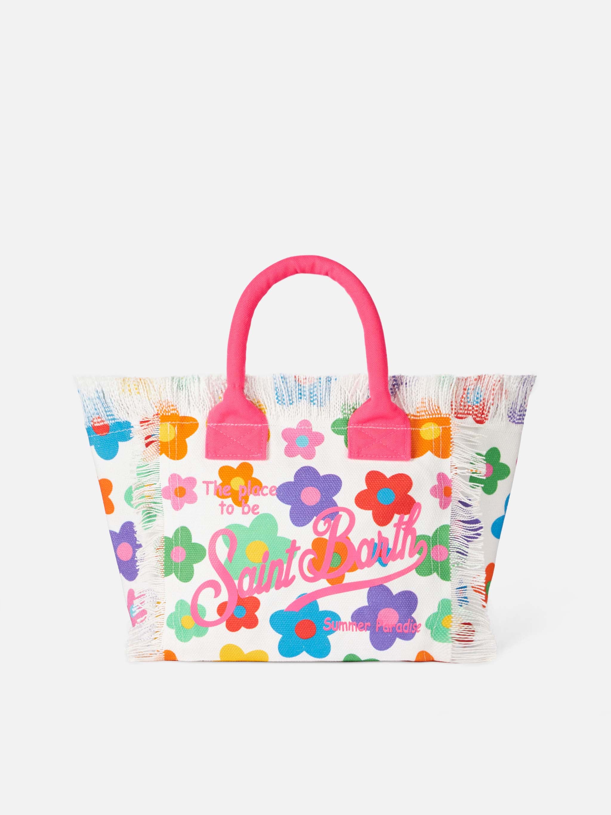 Colette multicolor cotton canvas handbag with flowers print – MC2 Saint ...