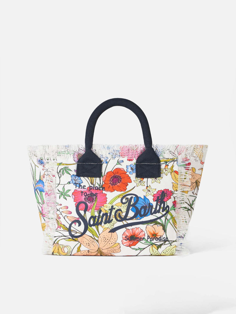 Colette canvas handbag with flower print – MC2 Saint Barth