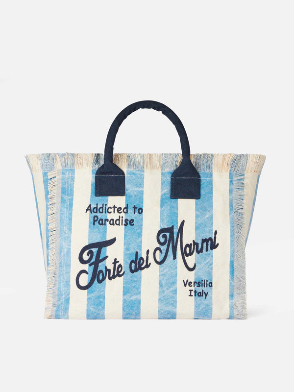 Borsa a spalla Vanity in canvas con stampa Forte dei Marmi