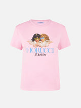 T-shirt girocollo per bambina in jersey di cotone Elly con stampa Fiorucci Angels | EDIZIONE SPECIALE FIORUCCI