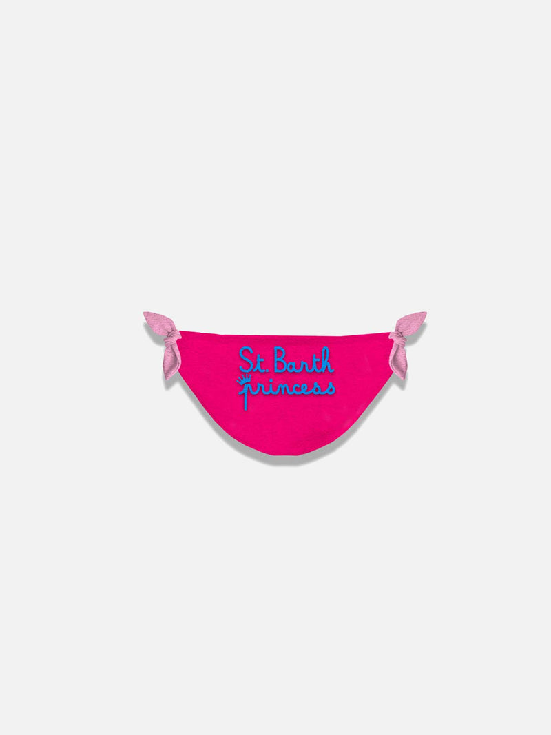 Girl fucsia swim briefs with embroidery