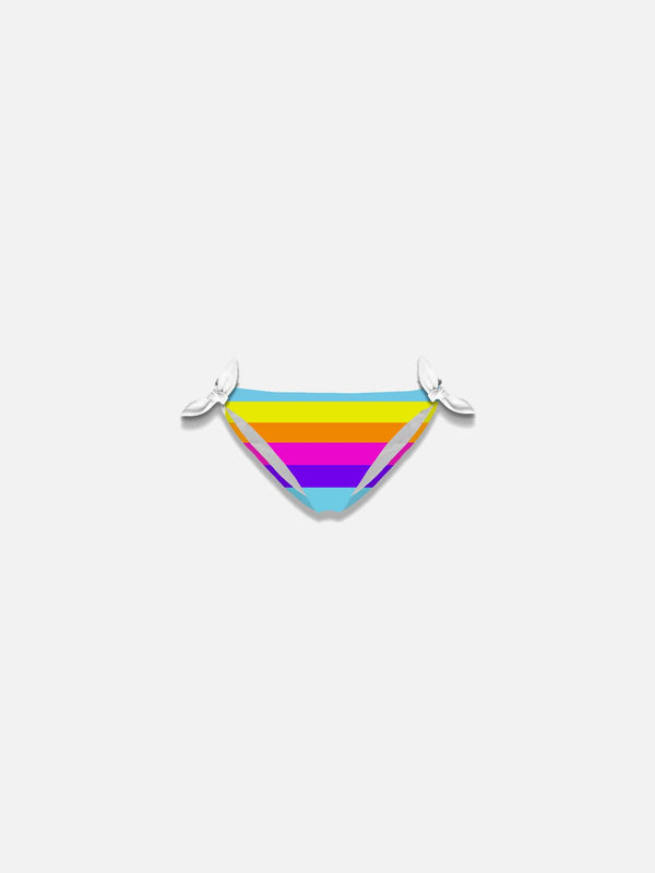 Slip da bagno da bambina stampa arcobaleno