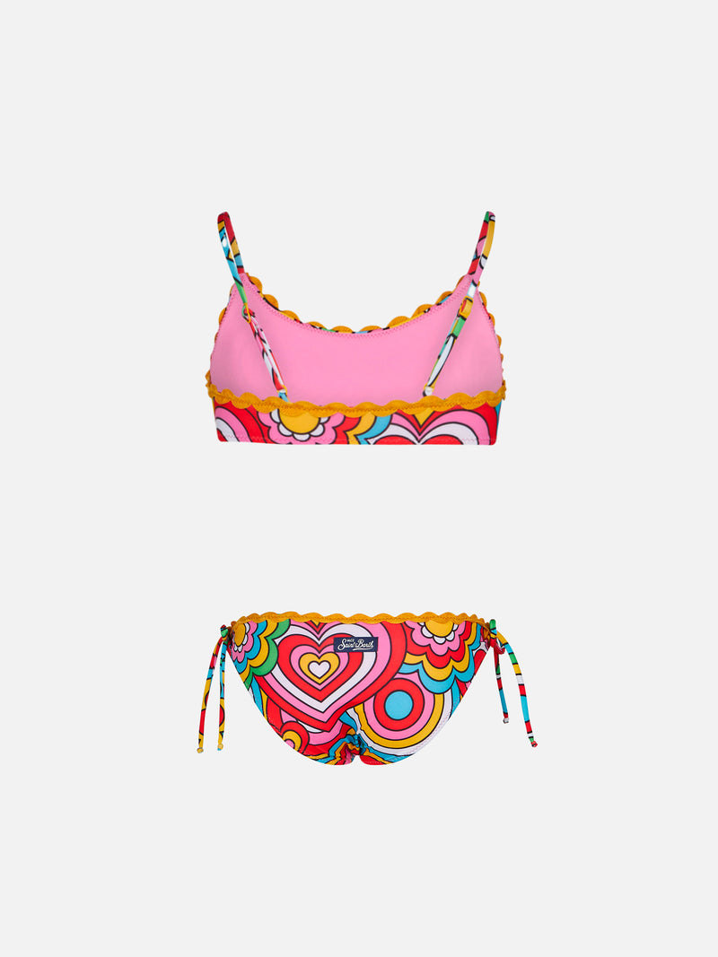 Girl bralette bikini with multicolor print