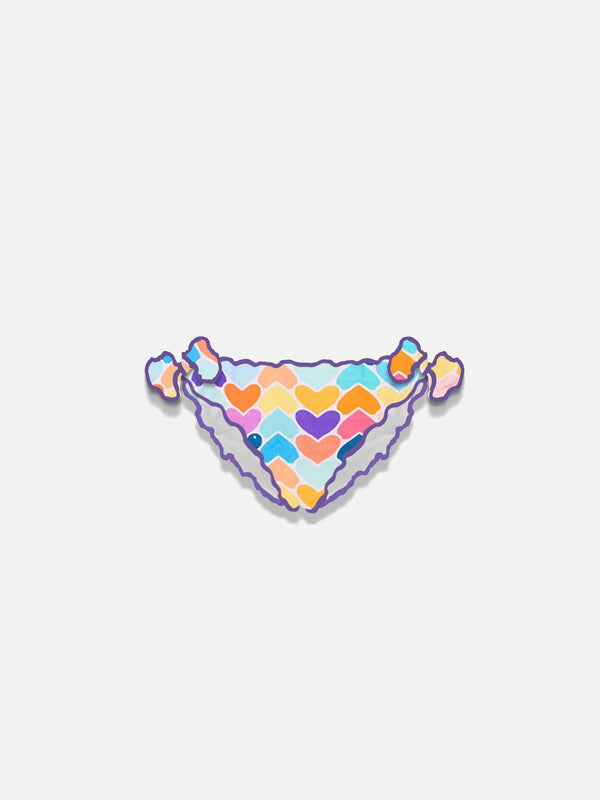 Girl swim briefs with heart print