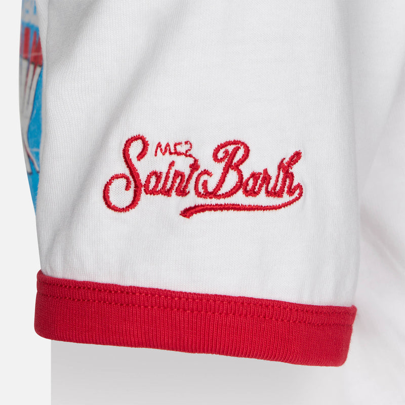 Kid white front print Saint ED | t-shirt cotton MC2 MARVEL with – SPECIAL Barth Man Iron