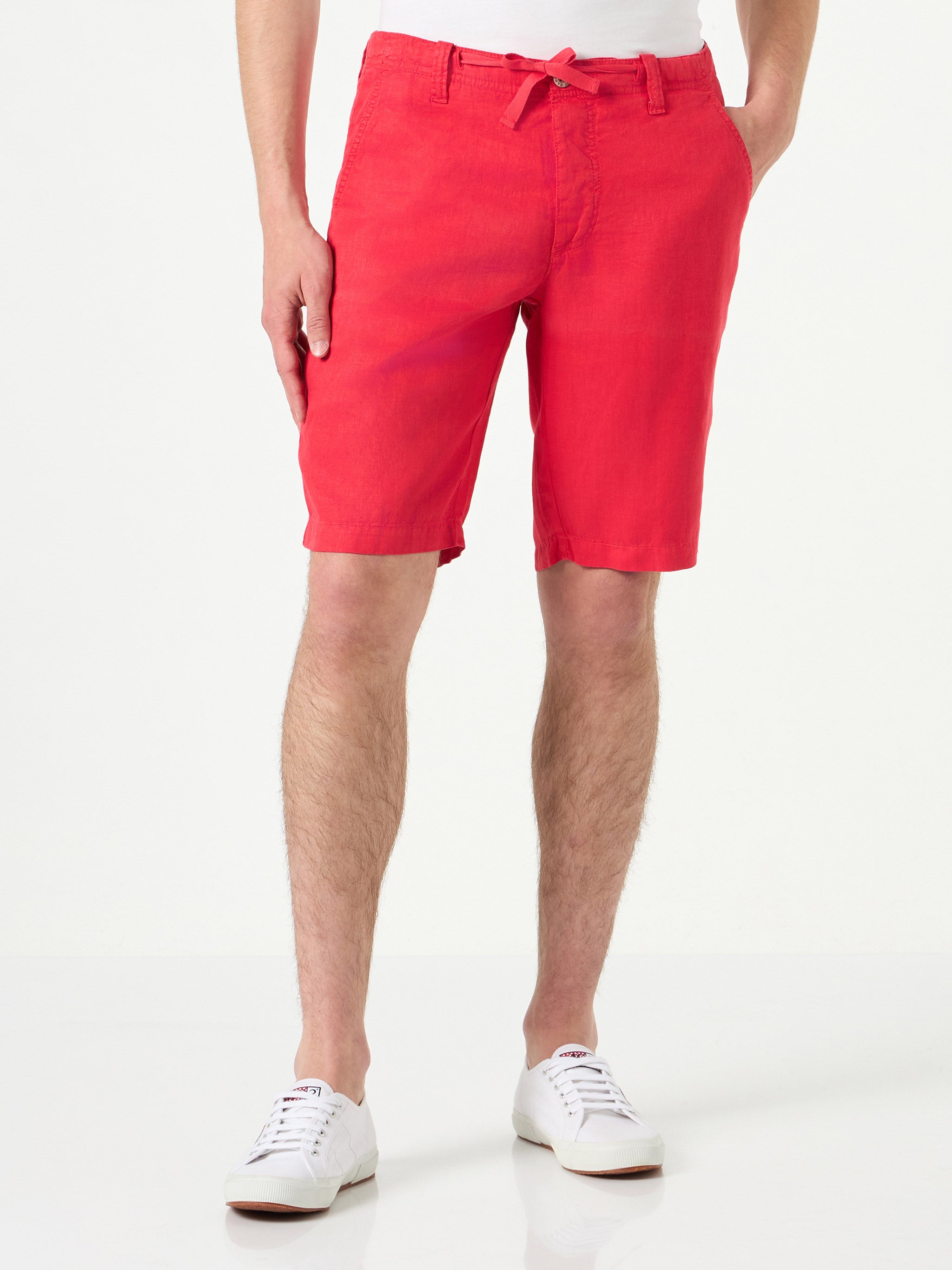 Linen Bermuda Red Shorts – MC2 Saint Barth