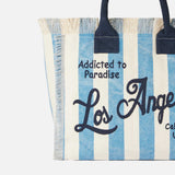 Borsa a spalla Vanity in canvas con stampa Los Angeles