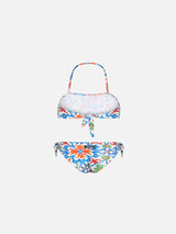 Girl bandeau bikini with maiolica print