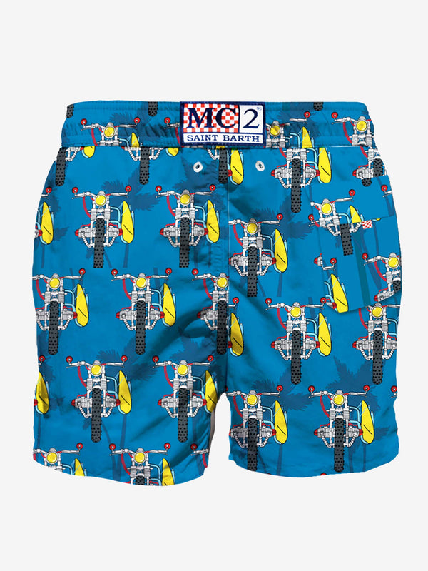 Mittellange Badeshorts mit Surfmotorrad