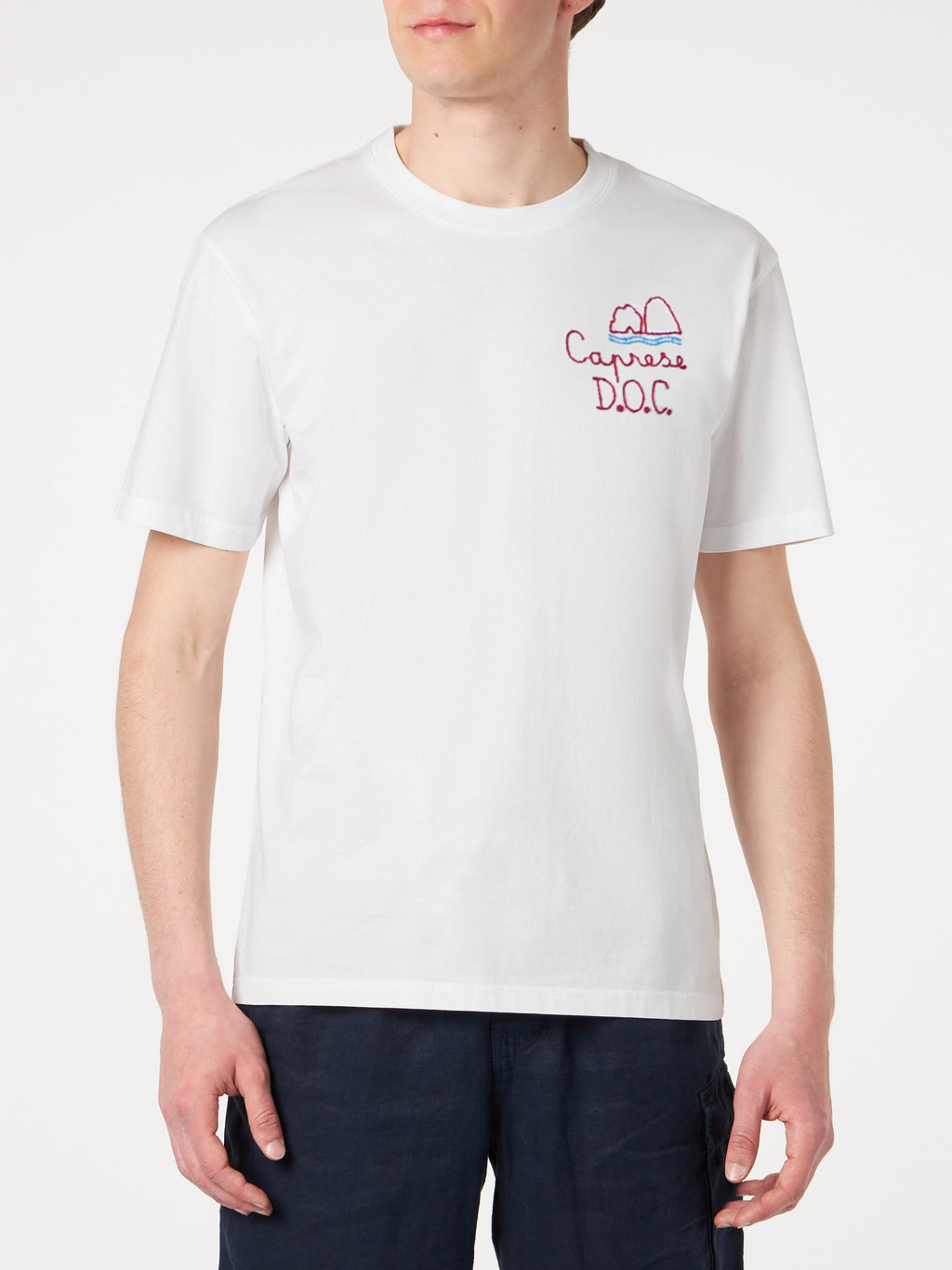 Man t-shirt with Caprese D.O.C embroidery