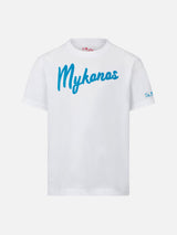 Jungen-T-Shirt mit Mykonos-Stickerei