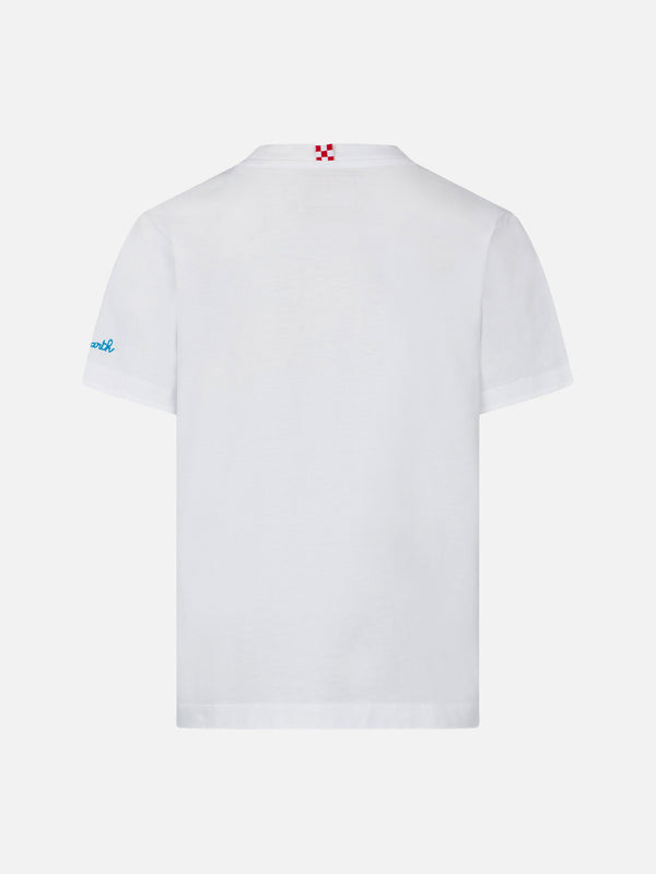 Jungen-T-Shirt mit Mykonos-Stickerei